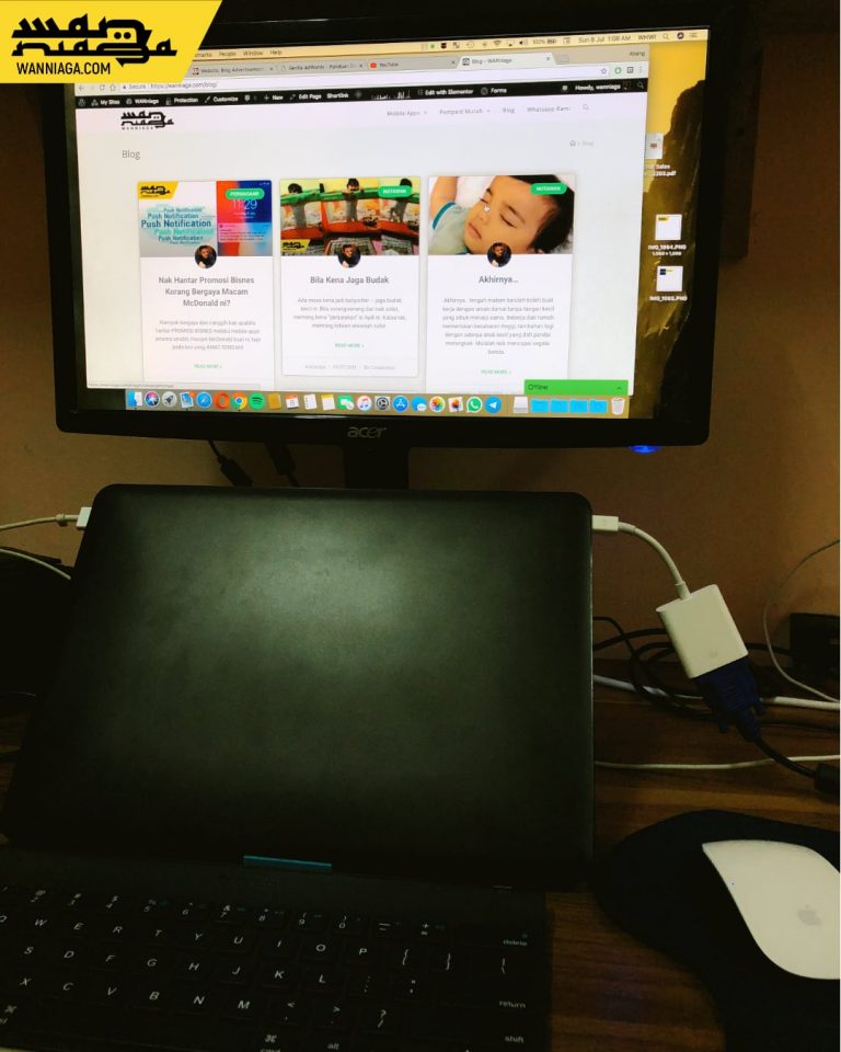 Susunan MacBook Air + External Monitor-Mouse-Keyboard