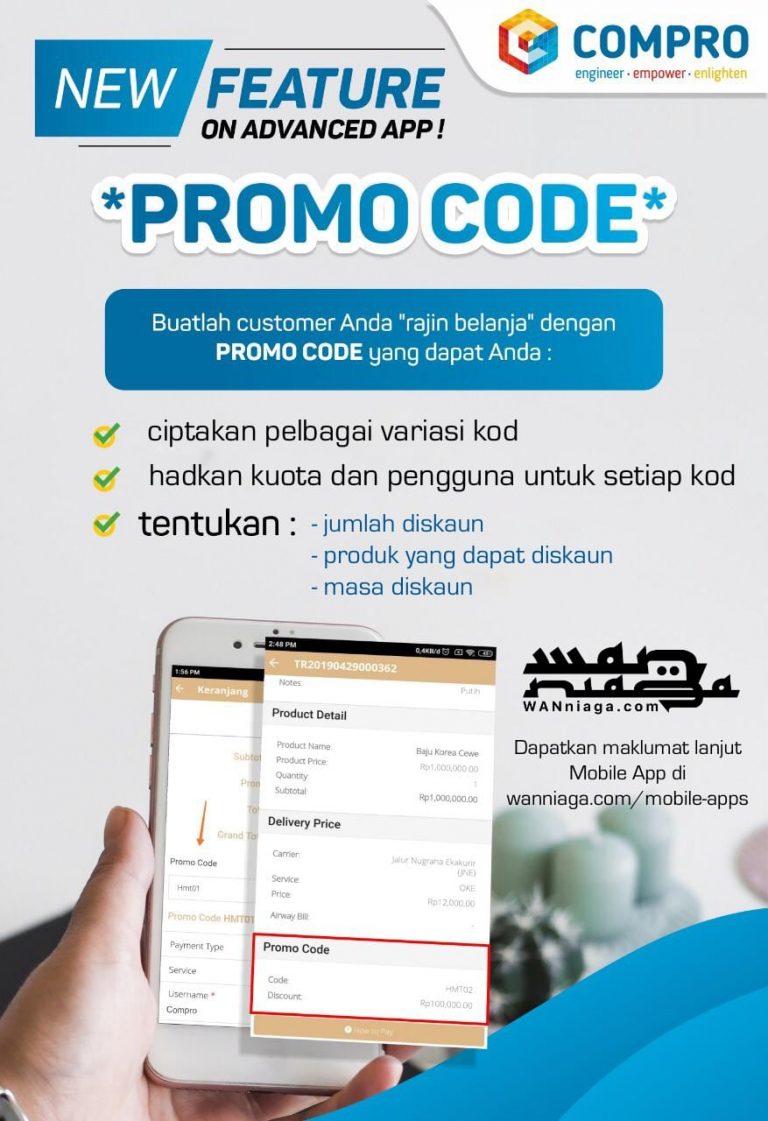 Fungsi Baru Mobile App Compro – PROMO CODE