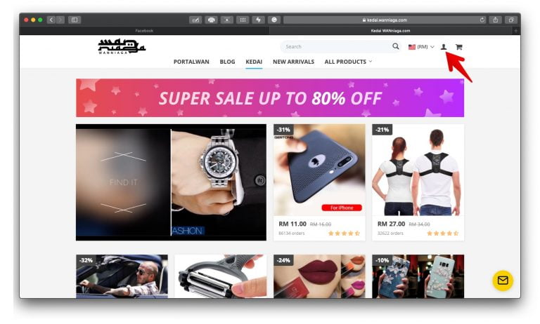 Daftar Akaun Percuma di Kedai WANniaga