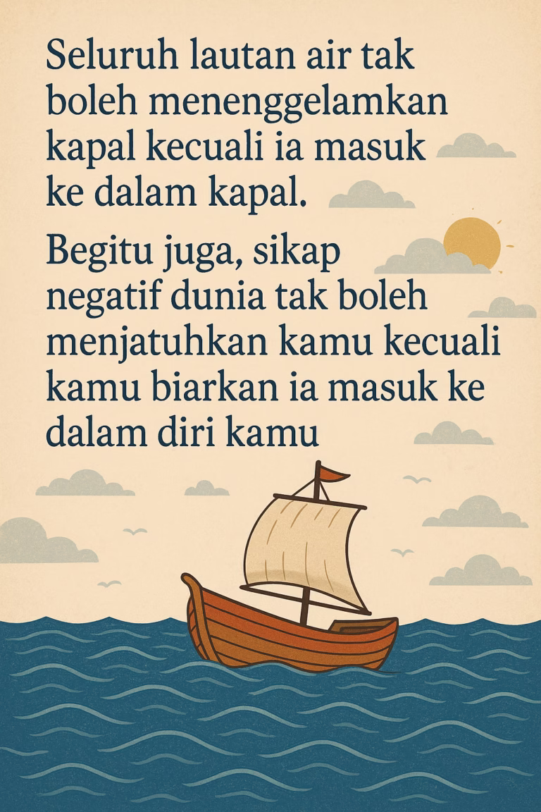Jangan Biarkan “Air Dunia” Tenggelamkan Kapal Hidup Kita
