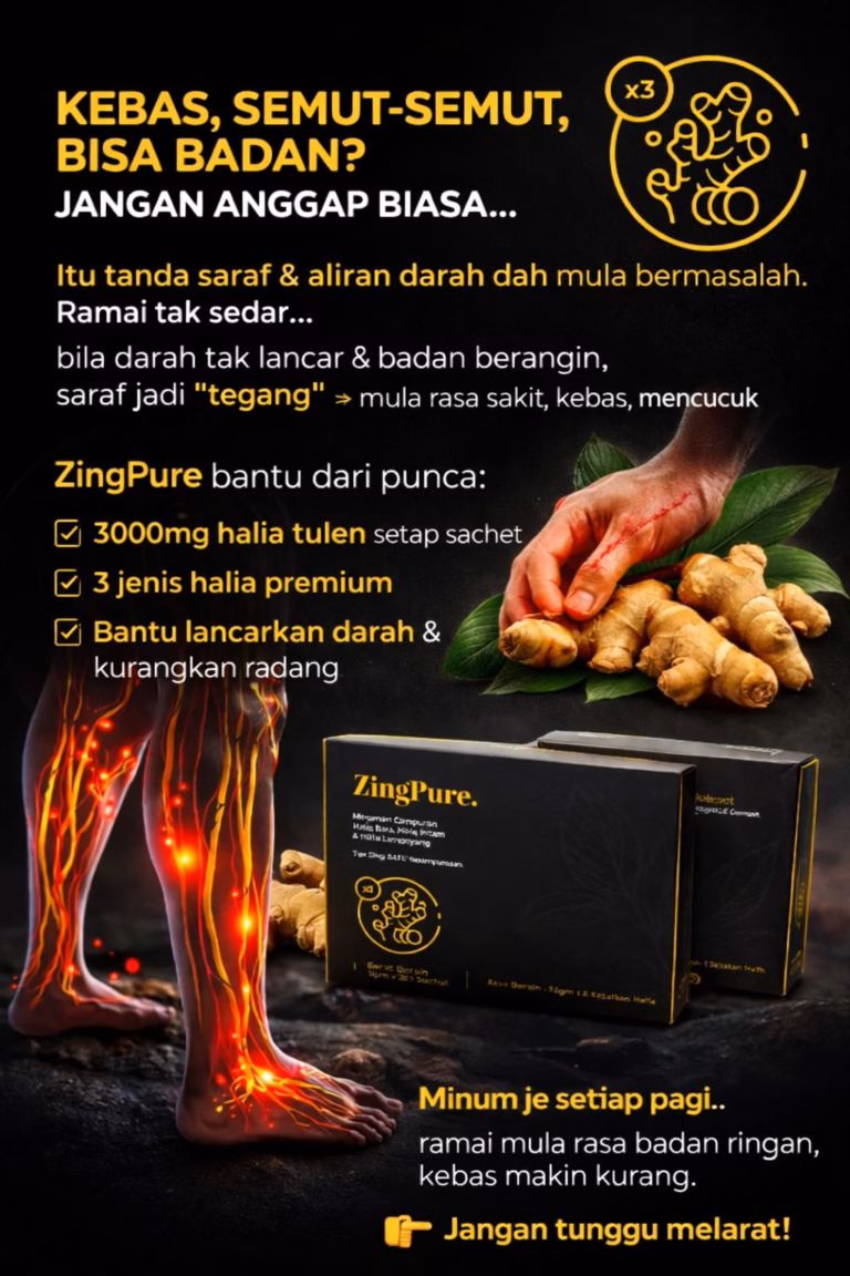 Sakit Saraf, Kebas & Semut-Semut: Punca, Tanda Awal & Cara Atasi Secara Semula Jadi